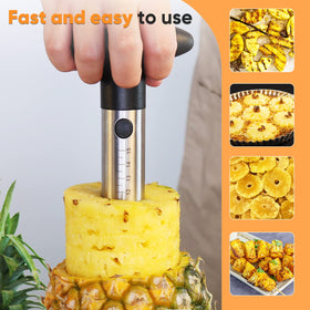 OOKUU pineapple corer with measure marks helps estimate core depth precisely.