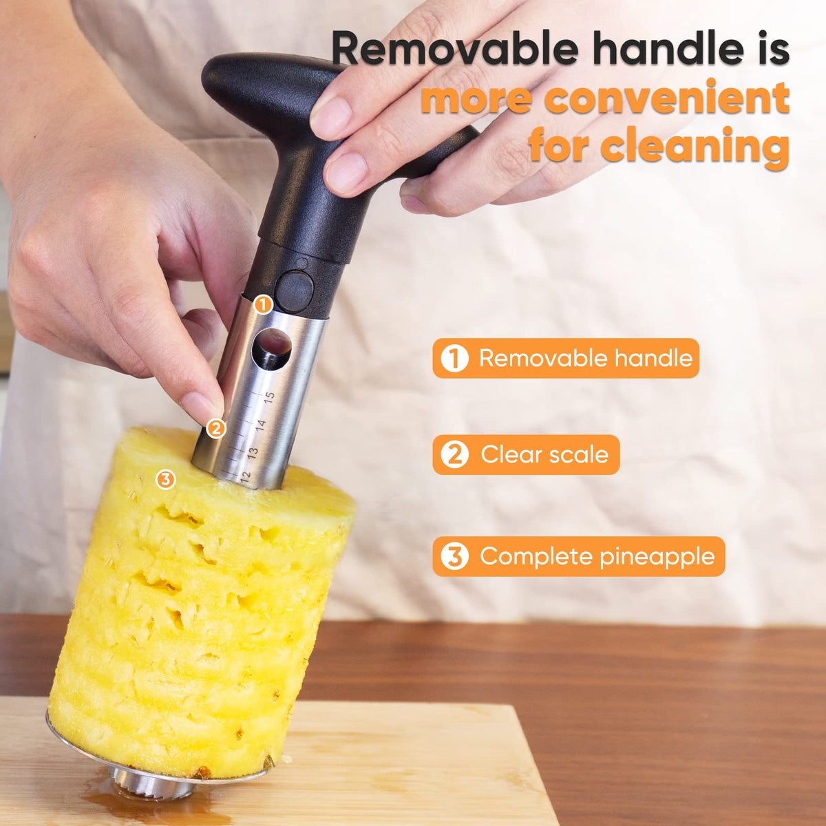 OOKUU pineapple corer ready-to-use design speeds up fruit prep.