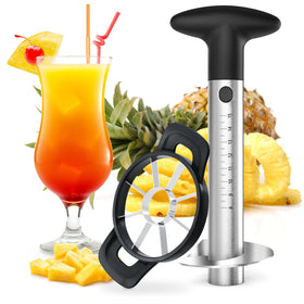OOKUU pineapple corer with upgraded blade slices evenly for quick pineapple rings.