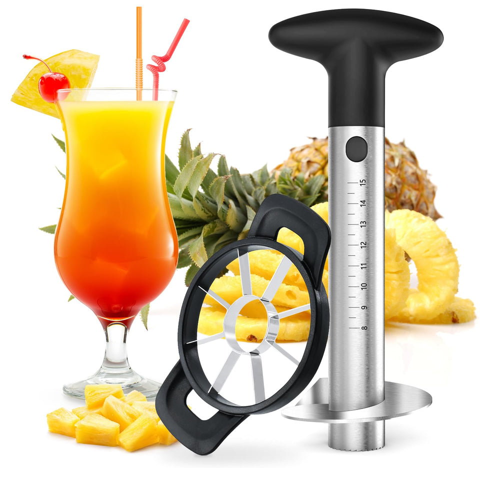 OOKUU pineapple corer with upgraded blade slices evenly for quick pineapple rings.