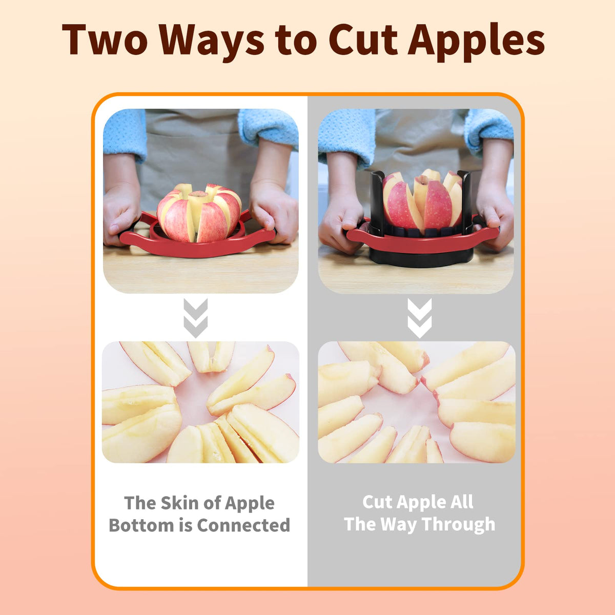 OOKUU Stainless steel ultra-sharp blades for durable, clean fruit prep