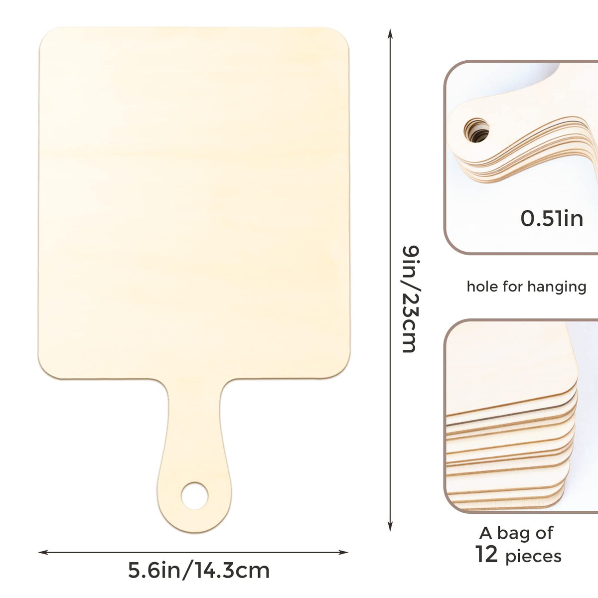 Oomcu wooden mini board 11.8x6.3 inch, versatile for serving small snacks