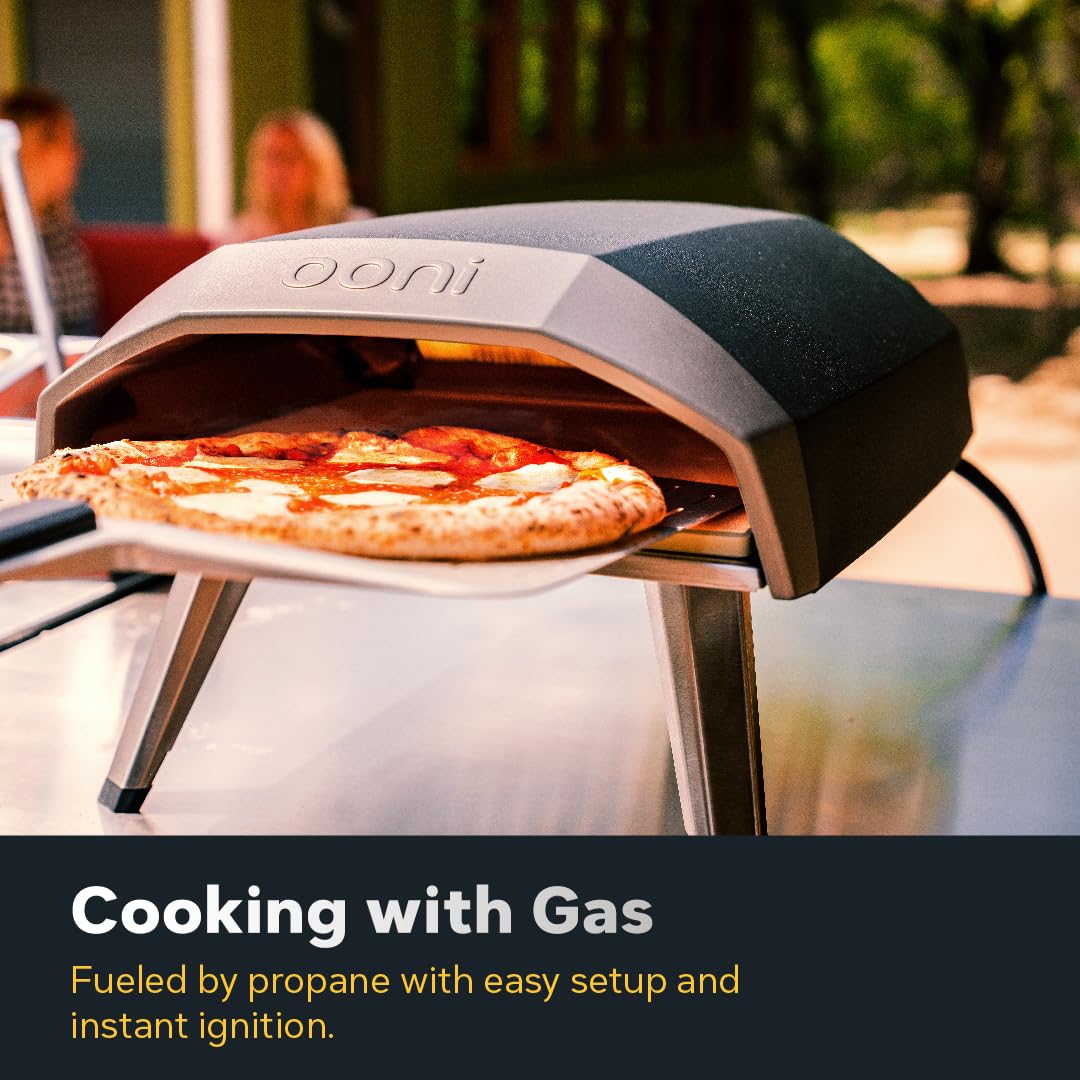 Ooni Koda 12 with cast iron accessories for versatility.