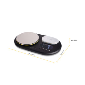 Ooni stainless steel platforms provide sturdy weighing for ingredients.