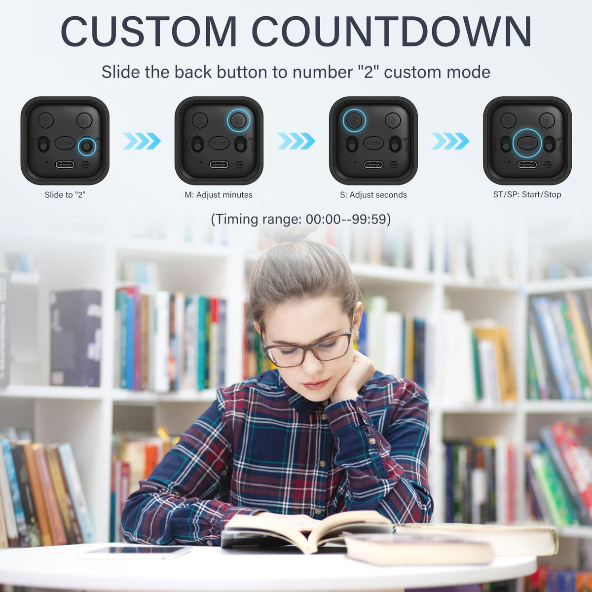 OORAII custom modes digital timer supports 00-99 minutes for versatile timing