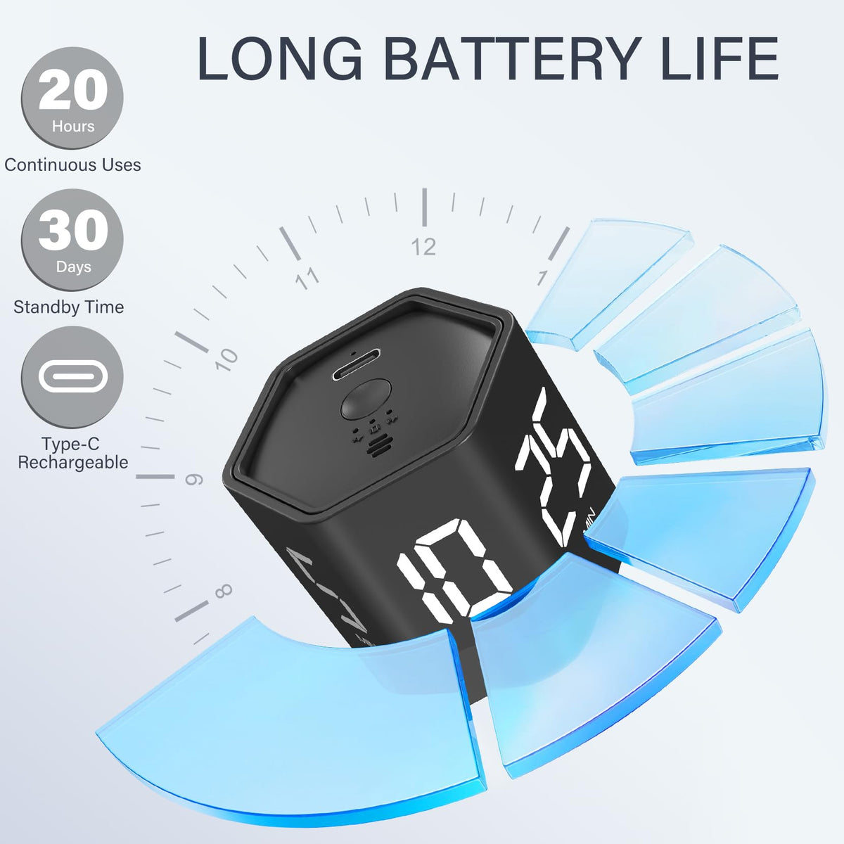 OORAII timer in vibration mode stays discreet at your desk.