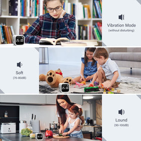 OORAII rotating pomodoro timer volume control showing silent to loud options