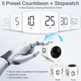 OORAII white timer with face-down position, ready to start a preset countdown.