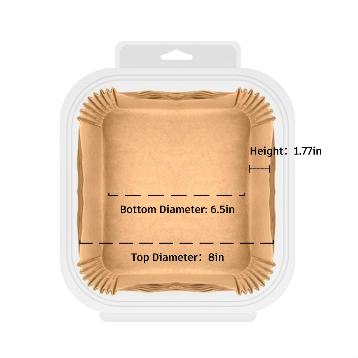 OOTDAY 100-pack air fryer liners for quick cleanup and mess-free frying.