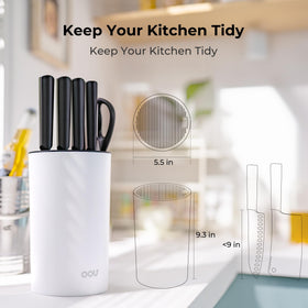 OOU multi-functional knife block can also serve as decorative storage.