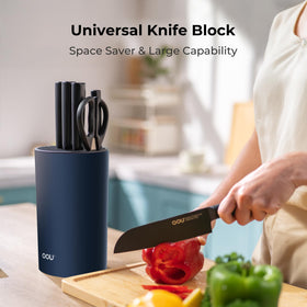 OOU universal knife block round blue multi functional use as vase or bucket