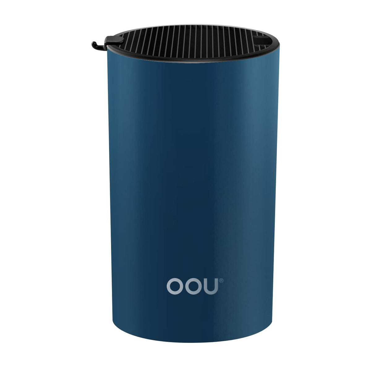 OOU universal knife block round blue top view highlighting compact, space saving design