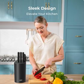 OOU universal knife block round drainage top is easy to clean and dry.