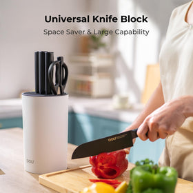 OOU weighted bottom prevents slipping on the countertop.