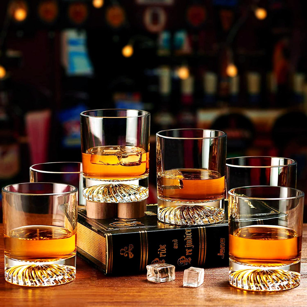 OPAYLY glasses in use with bourbon capture rich aroma and color