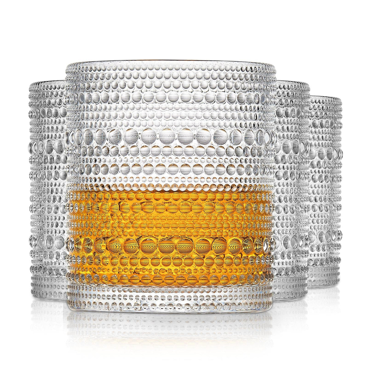 OPAYLY hobnail 12oz drinking glass: sturdy, elegant set for whiskey or cocktails.