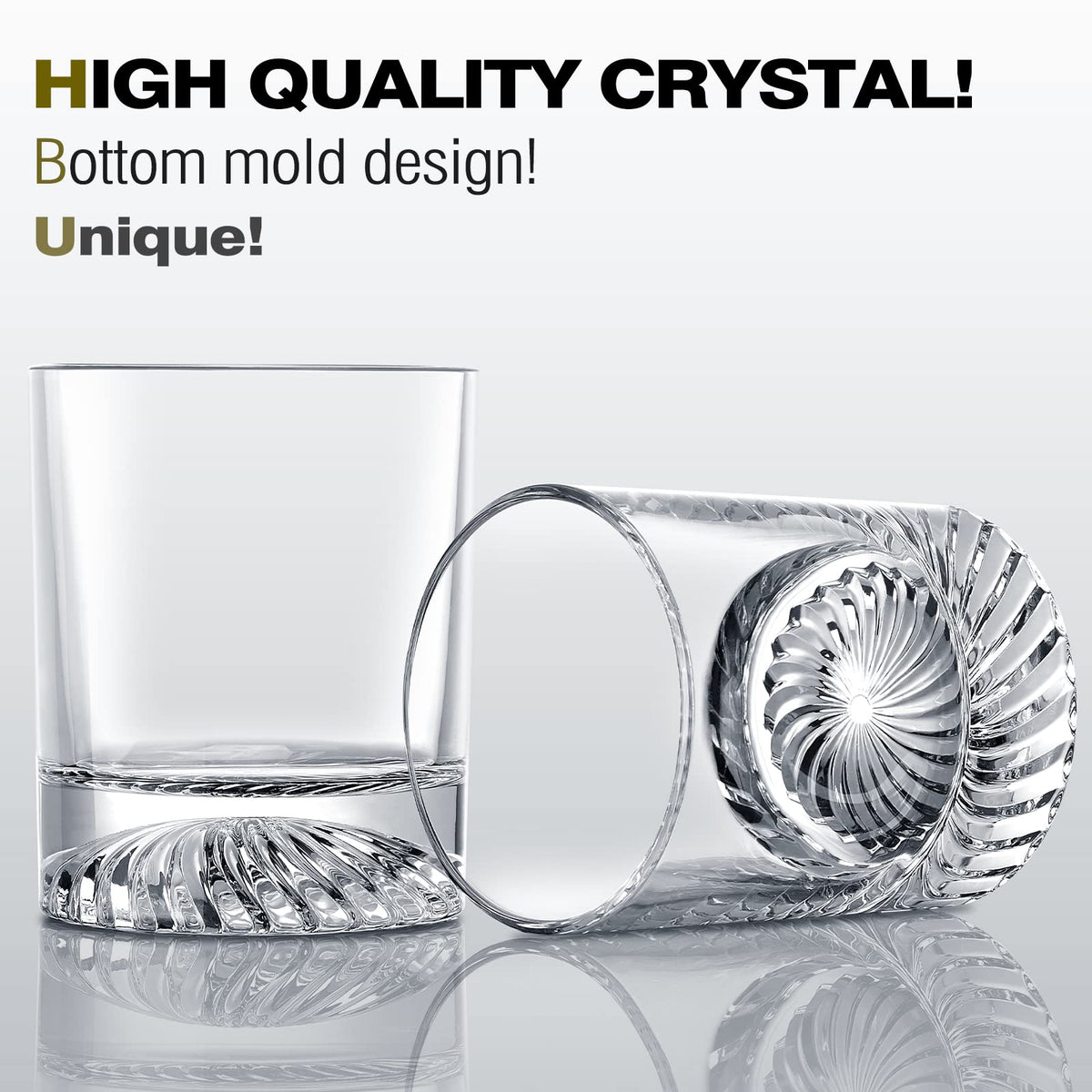 OPAYLY old-fashioned mold pattern design adds vintage charm to each glass.