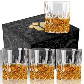 OPAYLY whiskey glasses set of 4 with 10oz capacity for sipping spirits