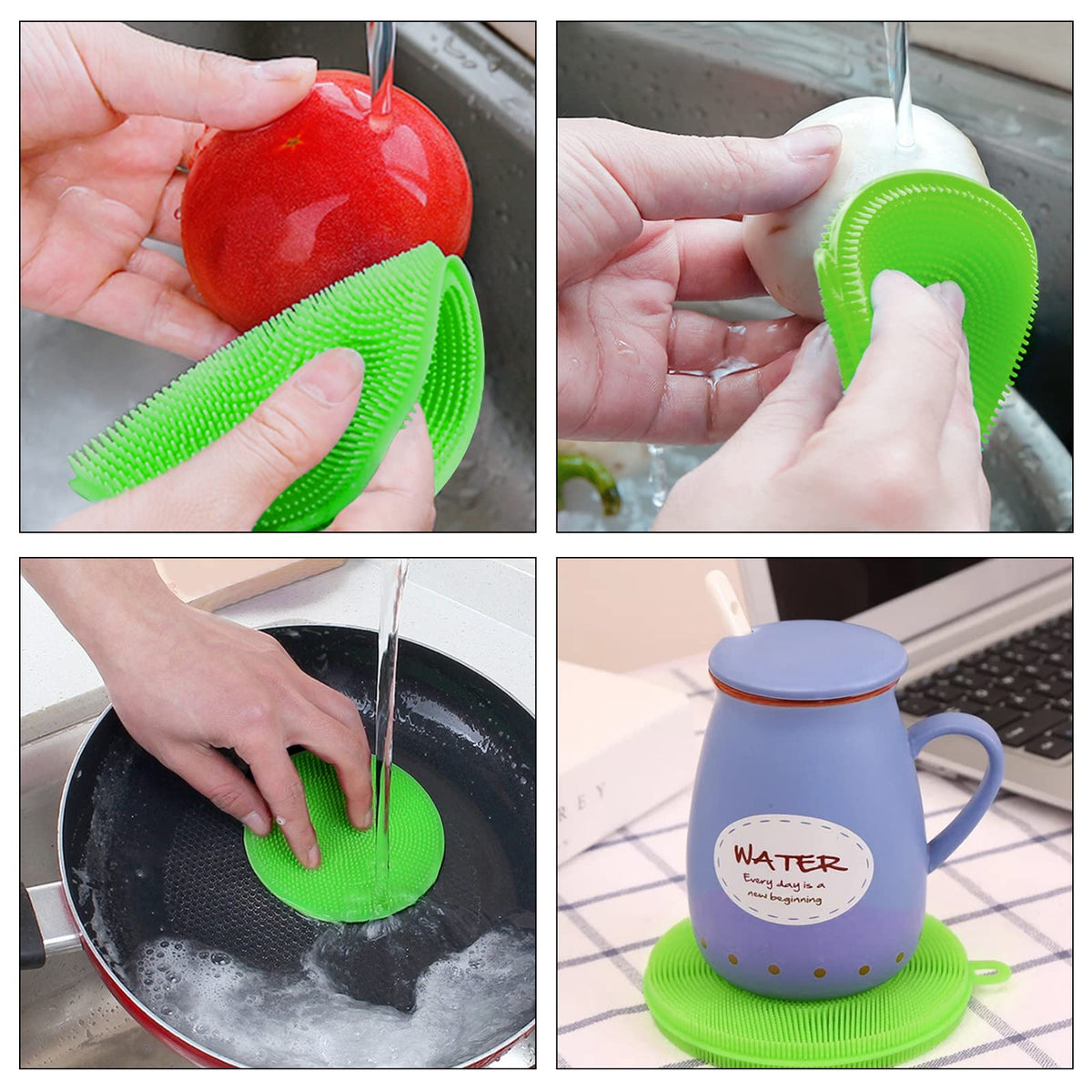 Openfly Silicone Veggie Scrubber with double sided bristles for efficient dirt removal.