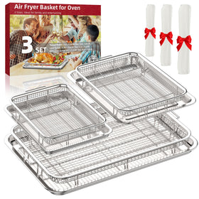 OPENICE air fryer basket in 12.8x9.6 inch size for compact oven cooking.