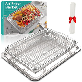 OPENICE air-fryer basket in oven for large-capacity family meals.