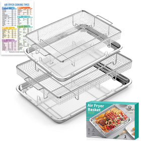 OPENICE air fryer basket for oven – 25% thicker stainless steel for long-lasting performance