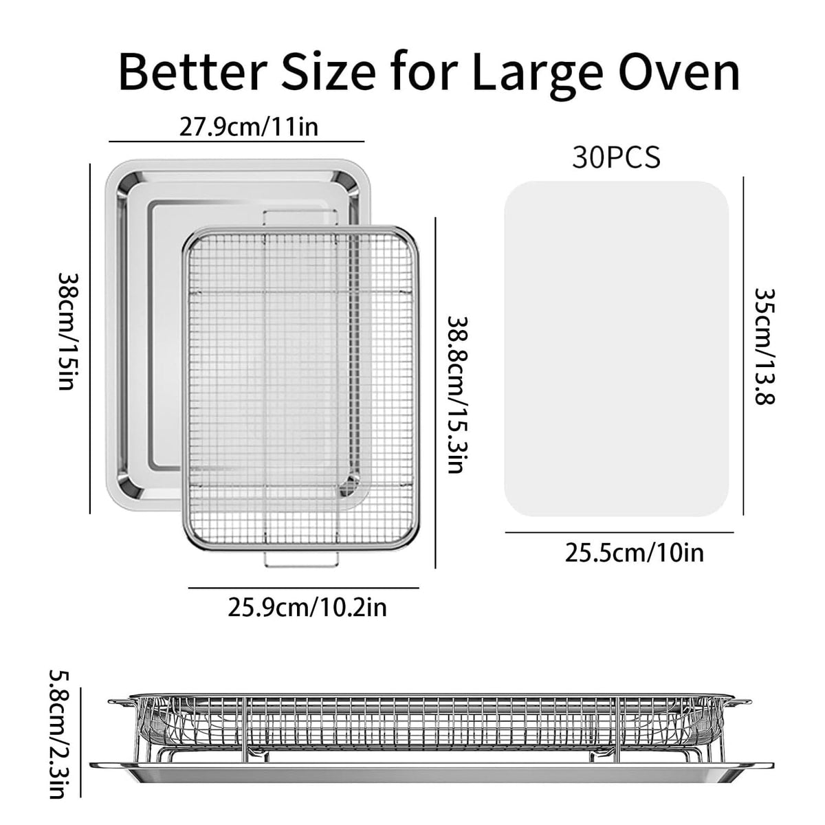 OPENICE oven pan for air frying promotes even browning and easy cleanup.