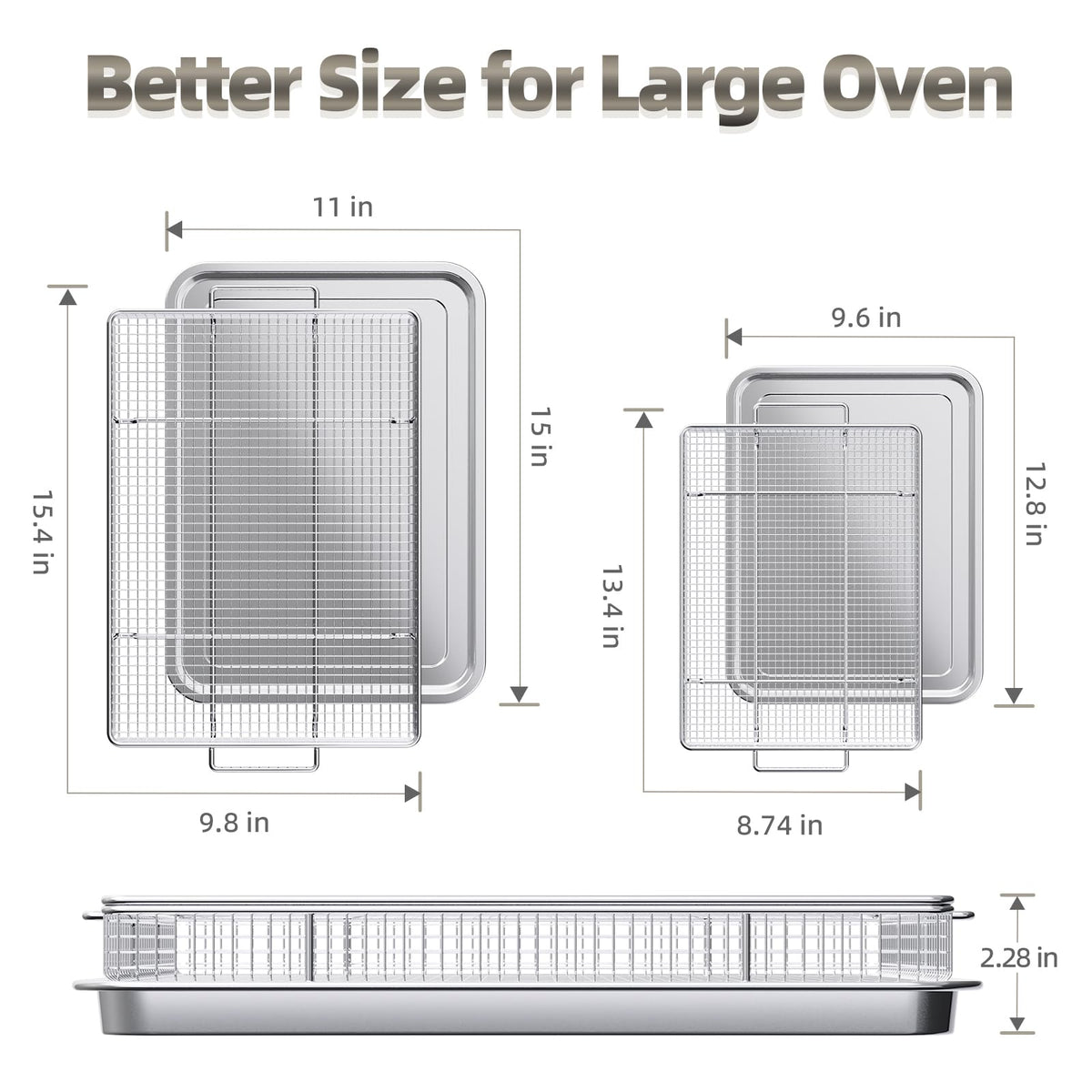 OPENICE air fryer tray in stainless steel with raised feet for even heat circulation