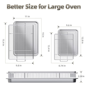 OPENICE air fryer tray in stainless steel with raised feet for even heat circulation