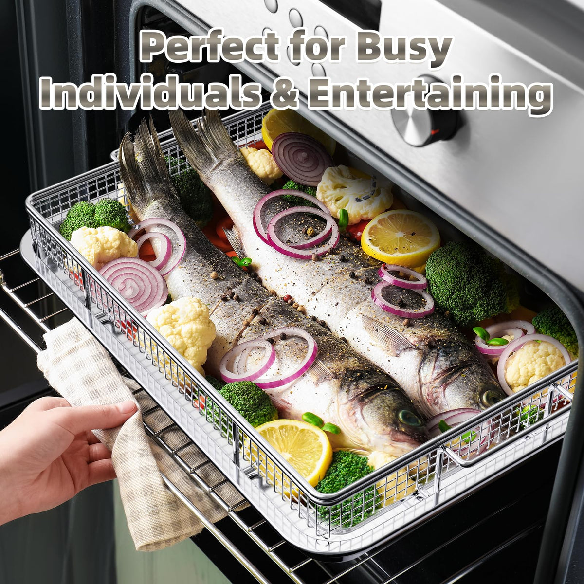 OPENICE dishwasher-safe tray and basket simplify cleanup after cooking