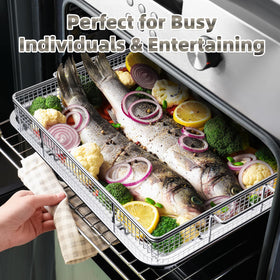 OPENICE dishwasher-safe tray and basket simplify cleanup after cooking