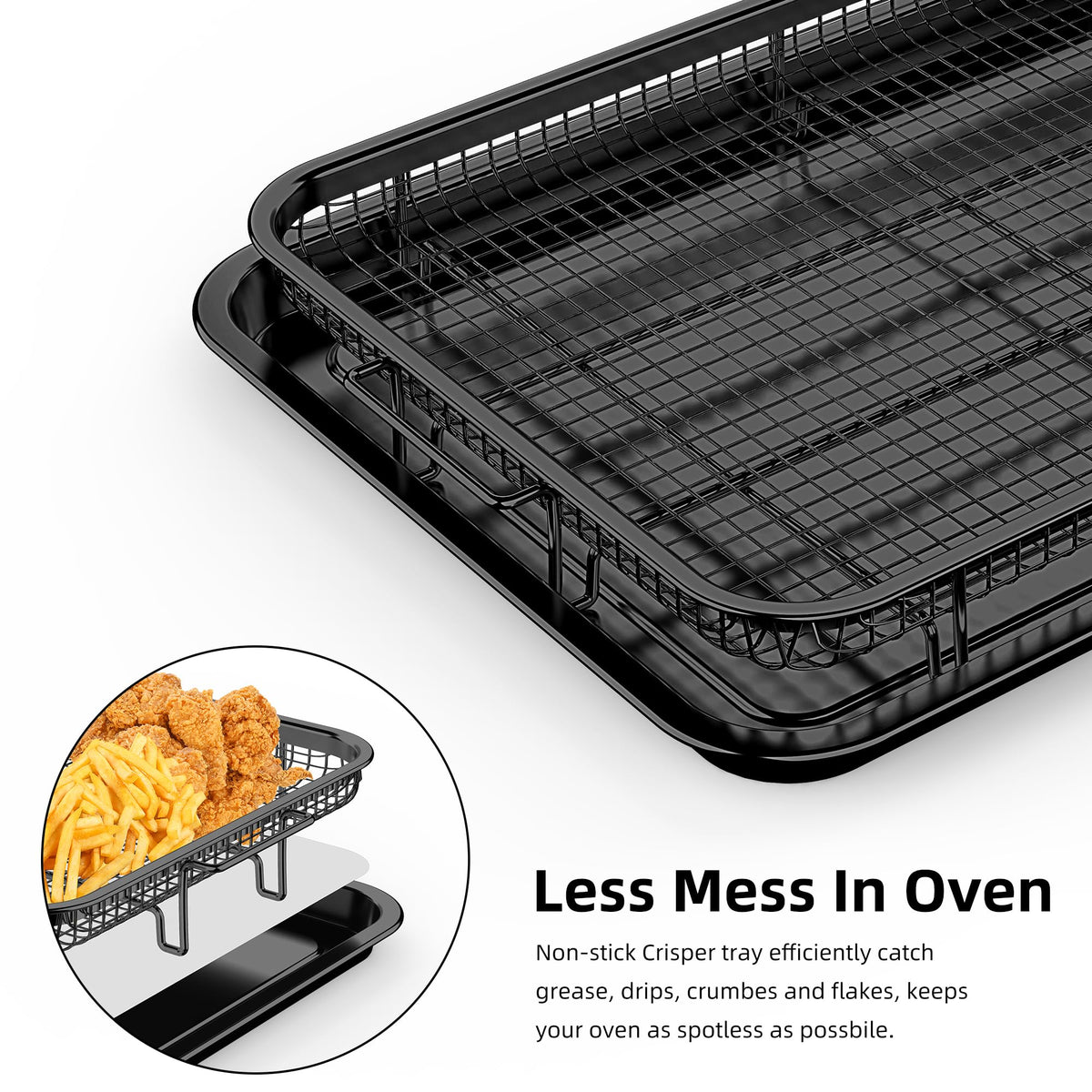 OPENICE dishwasher-safe non-stick basket cleans easily after cooking