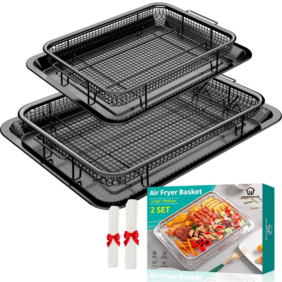 OPENICE large air fryer basket shows spacious layout for even crisping