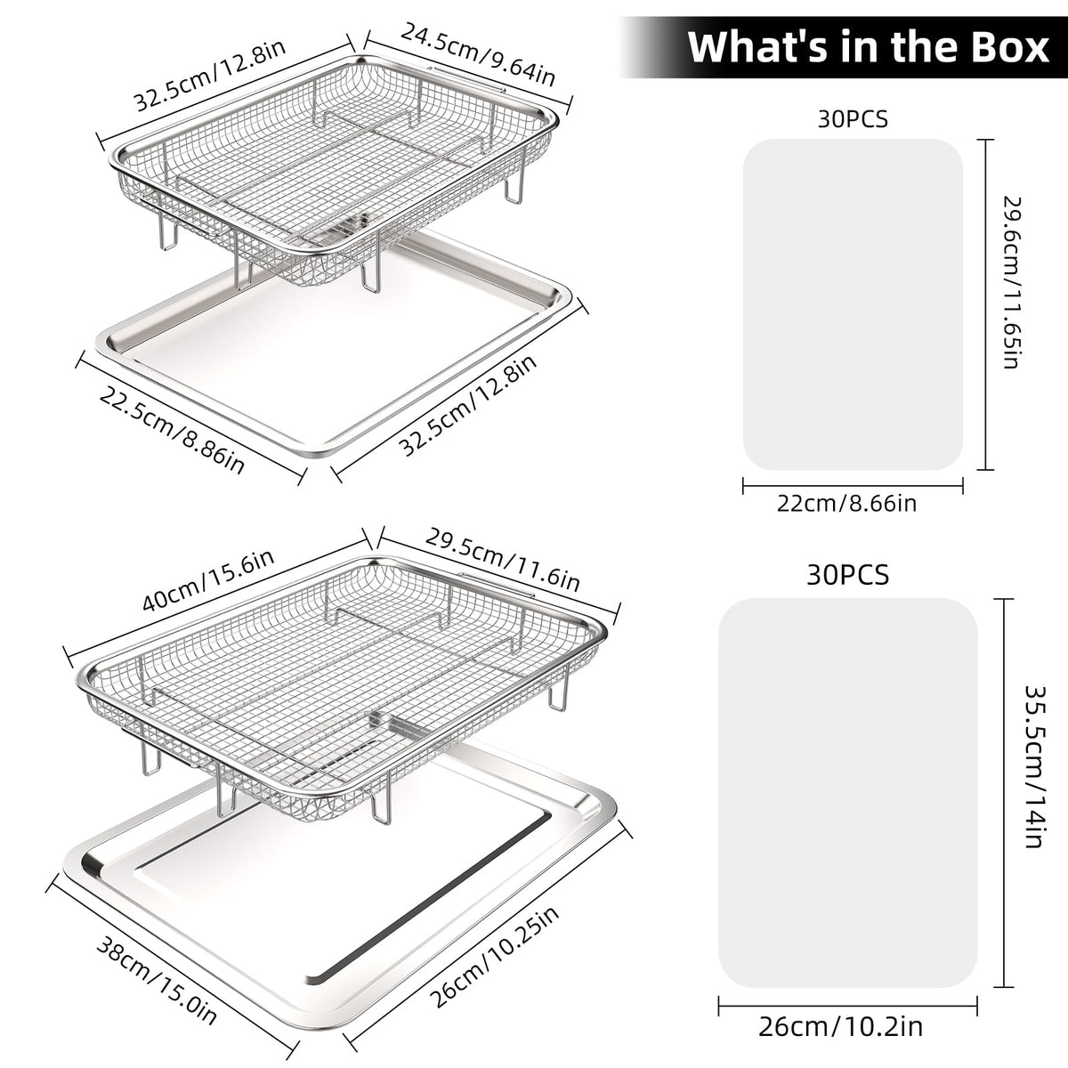 OPENICE large tray catches oil and crumbs for cleaner oven cooking.