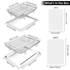 OPENICE large tray catches oil and crumbs for cleaner oven cooking.