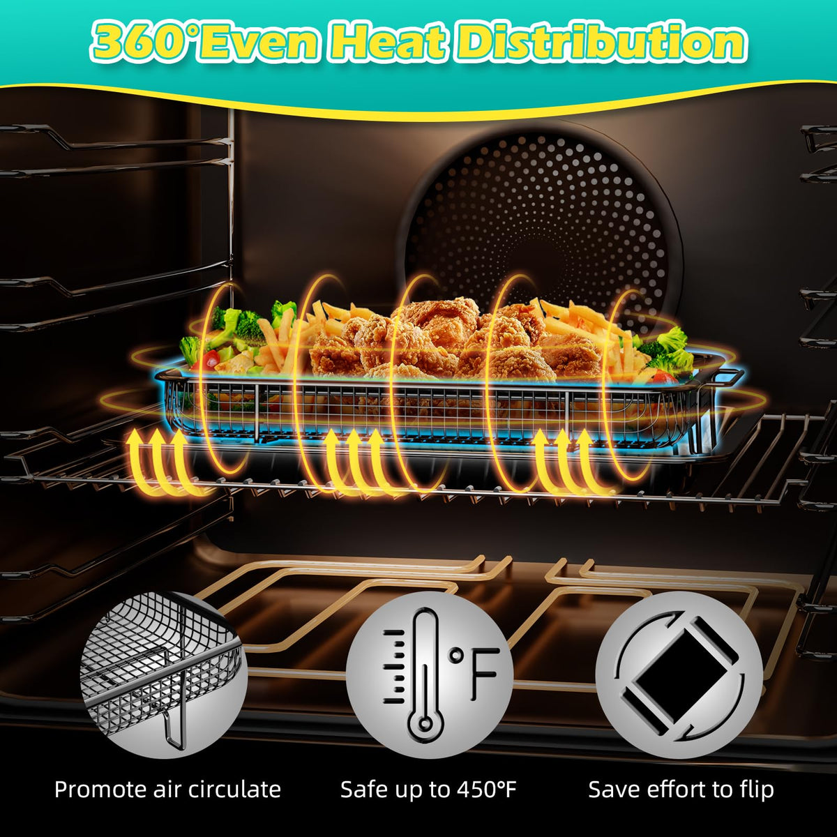 OPENICE medium air fryer tray catches grease to keep ovens cleaner