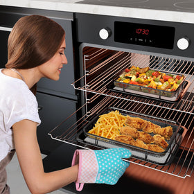 OPENICE oven-ready setup highlights crispy fries and vegetables with less oil