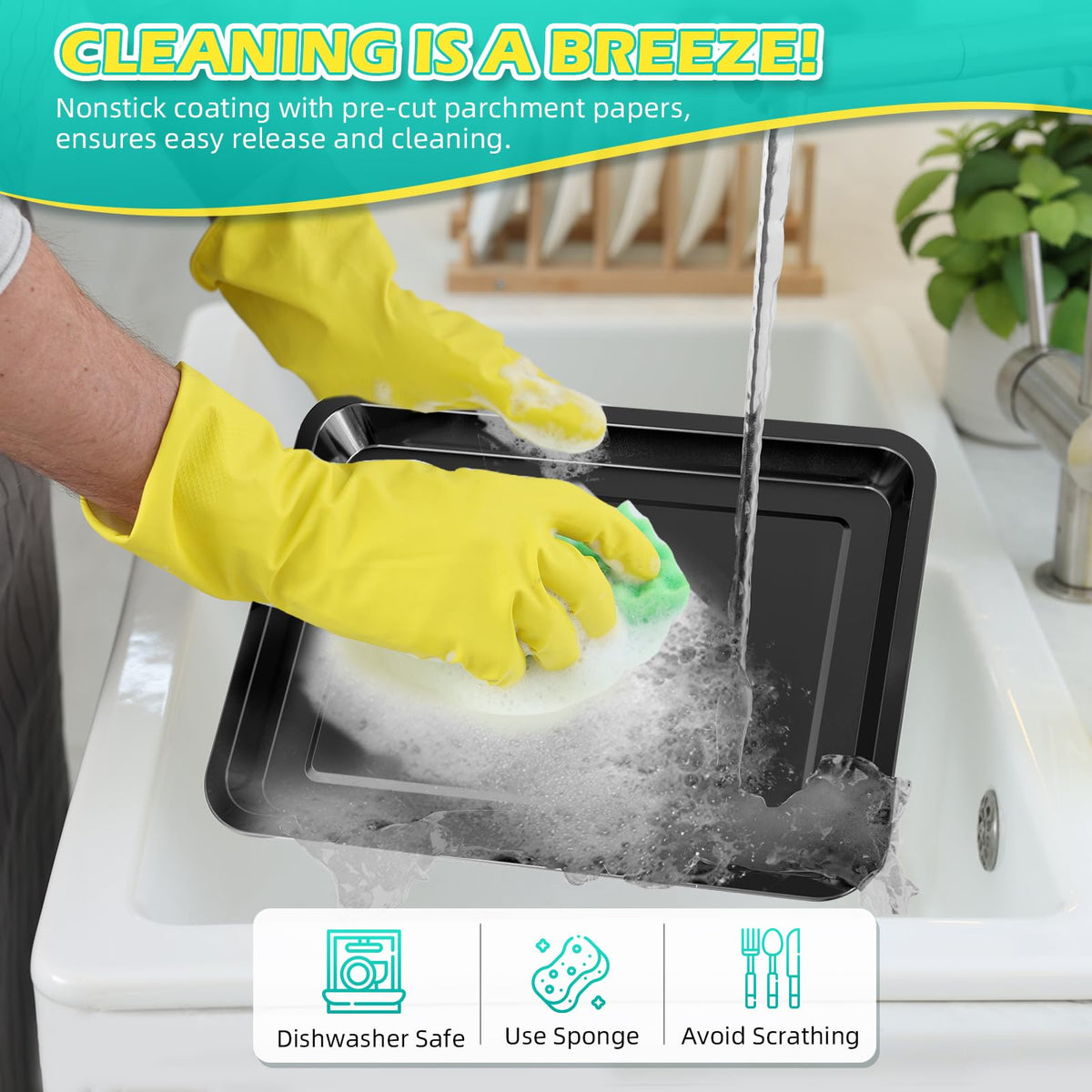 OPENICE parchment papers pack keeps foods from sticking and eases cleanup