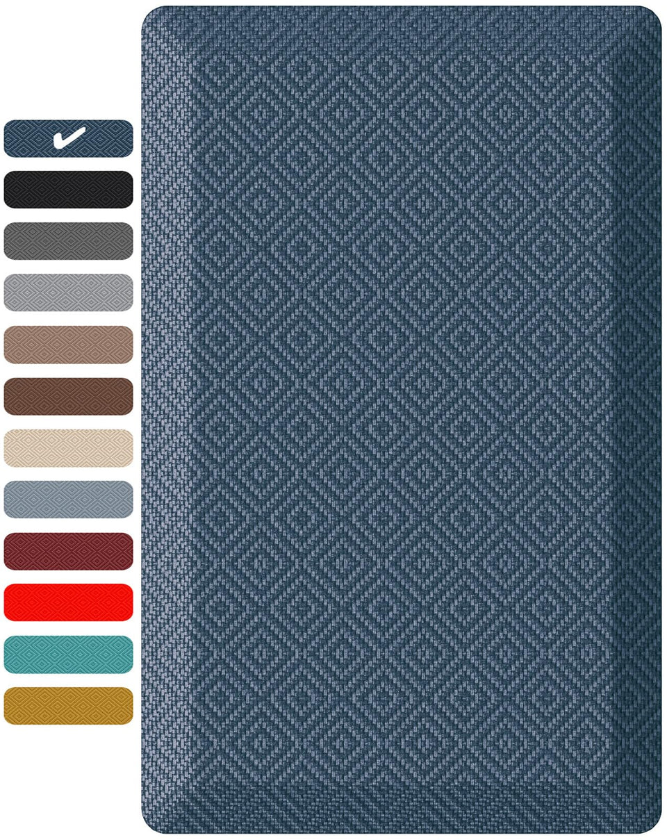 Ophanie kitchen mat shows a 0.75-inch cushion for lasting standing comfort.
