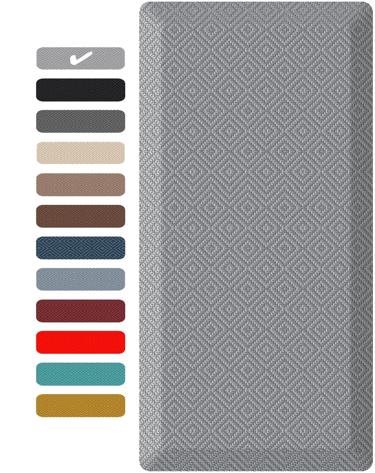 Ophanie kitchen mat 20x48 gray, front view, boosts comfort during long cooking sessions.