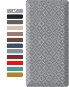 Ophanie kitchen mat 20x48 gray, front view, boosts comfort during long cooking sessions.