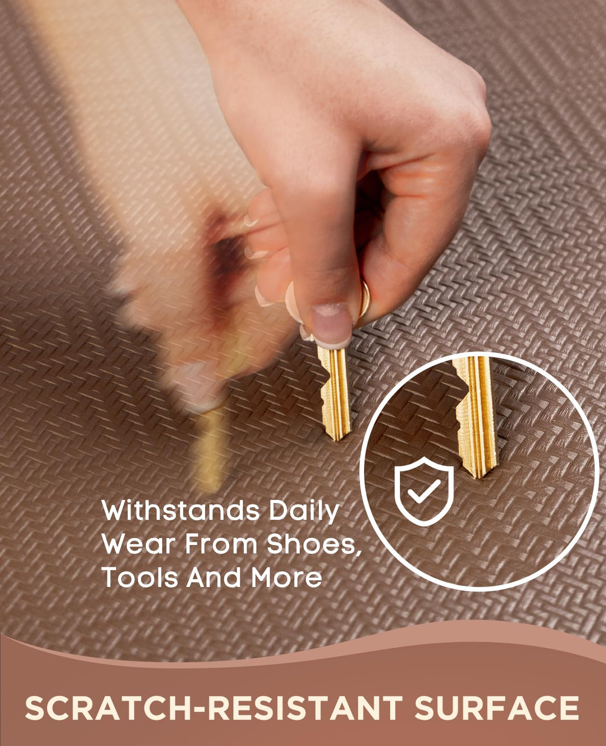 Ophanie mat resists wear and deformation with durable foam core.