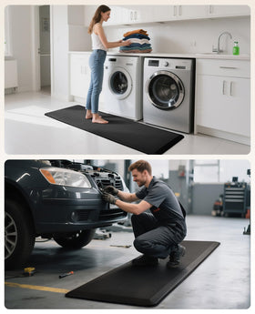 Ophanie mat used during laundry folding tasks