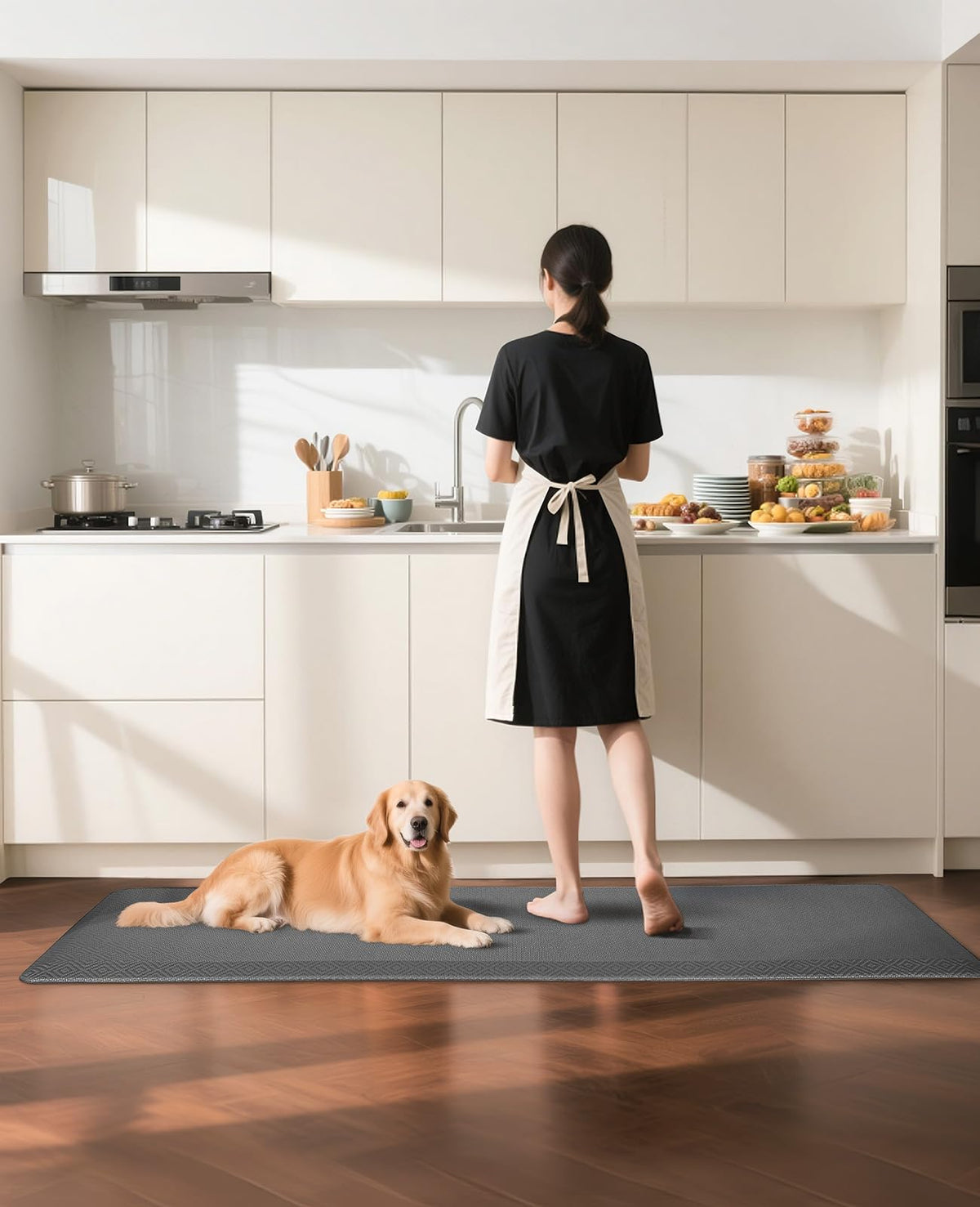 Ophanie kitchen mat surface 1.2mm PVC leather for soft touch and durability