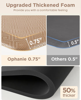 Ophanie Kitchen Mat textured surface enhances grip for confident steps and tasks.