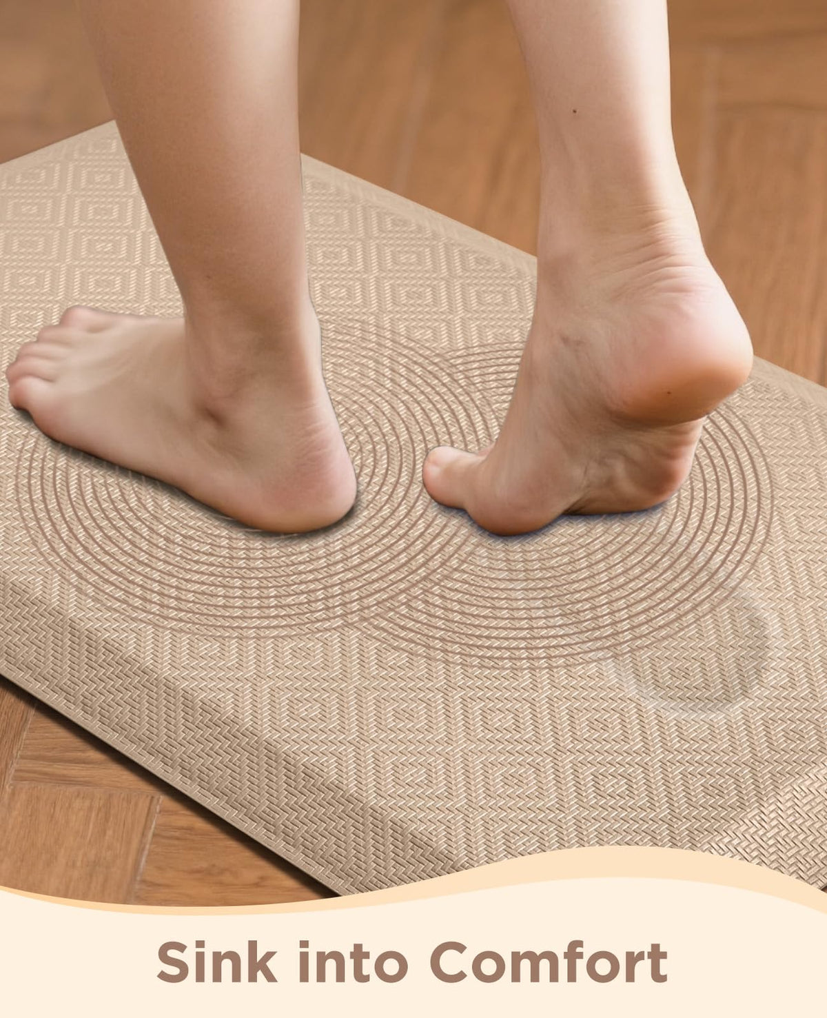 Ophanie kitchen mat textured surface improves grip during cooking and prep