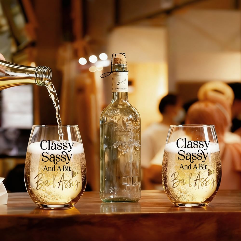 Opininqo Funny Gag Wine Glass gift-set, ready-to-gift for occasions.