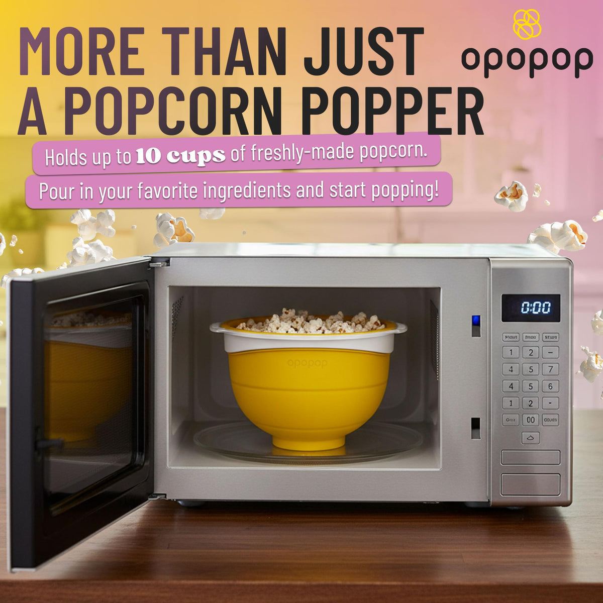 Opopop silicone popcorn popper is dishwasher safe for effortless cleanup