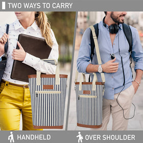 OPUX durable 600D polyester wine bag with PU leather trim for longevity