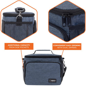 Opux insulated lunch bag 600D Oxford polyester for long-lasting durability.
